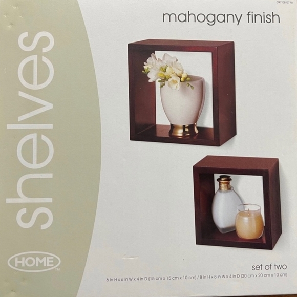 Floating Shelves Mahogany Finish 6Hx6Wx4D-8Hx8Wx4D - Picture 1 of 5